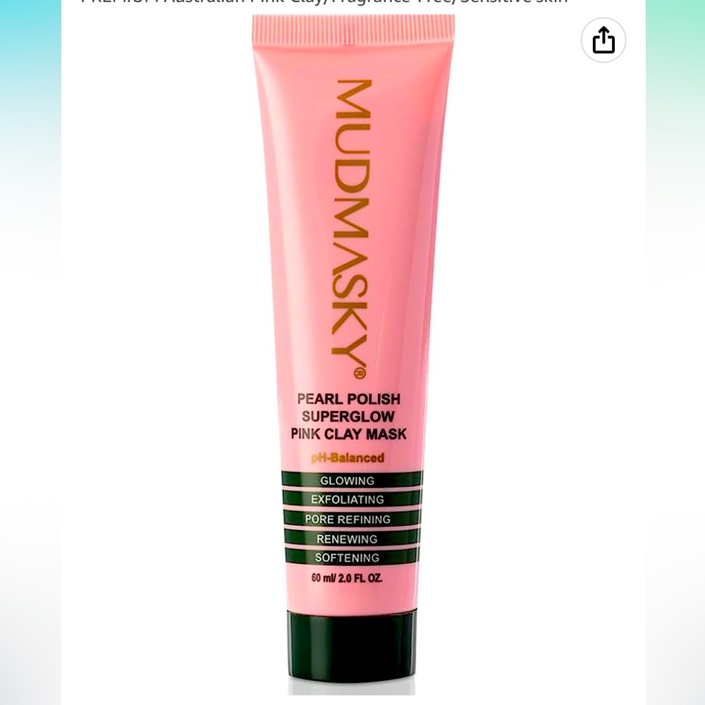 MUDMASKY Pearl Polish Superglow Pink Clay Mask 60ml / 2.0 FL. OZ.
